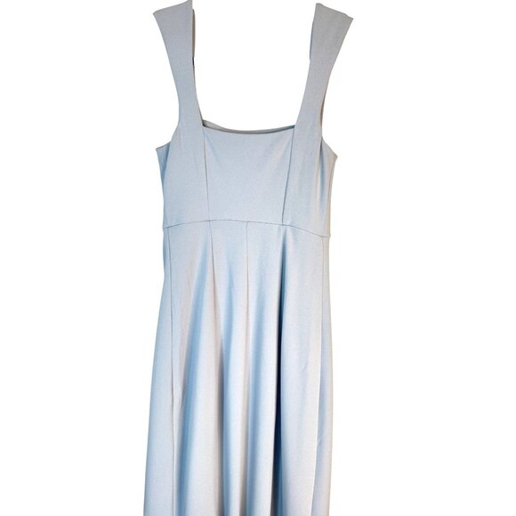 NWOT Show Me Your Mumu Small Light Blue Maxi Square Neckline Front Slit Flowy - Picture 9 of 14